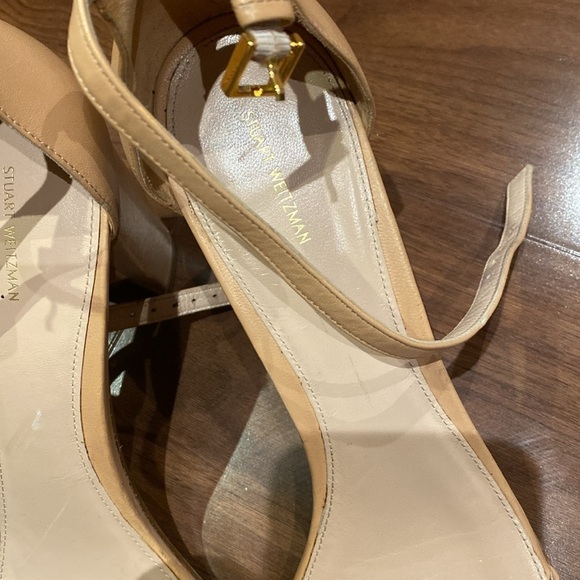 Stuart Weitzman / Nearlynude sandal heel leather nude block 11.5 - Picture 8 of 10